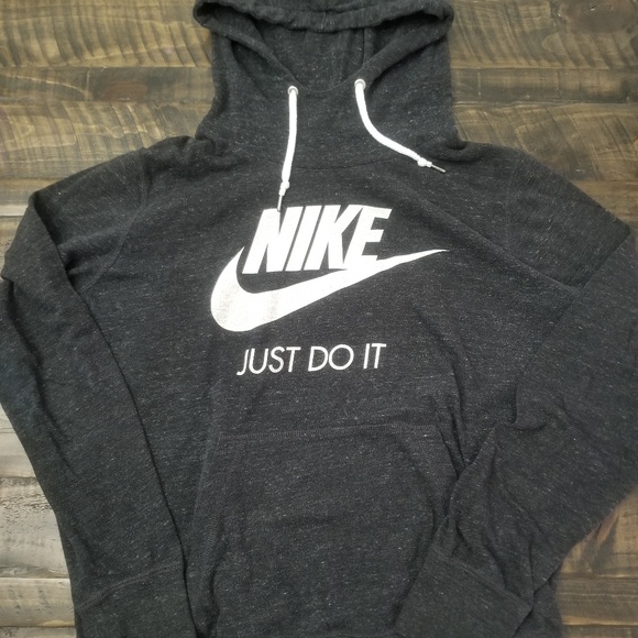 Nike Sweaters - Womens Heather Black Nike Hooded Sweatshirt XL